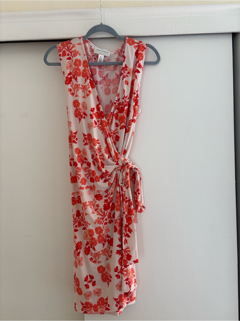 Floral Wrap Midi Dress - Orange & White Floral